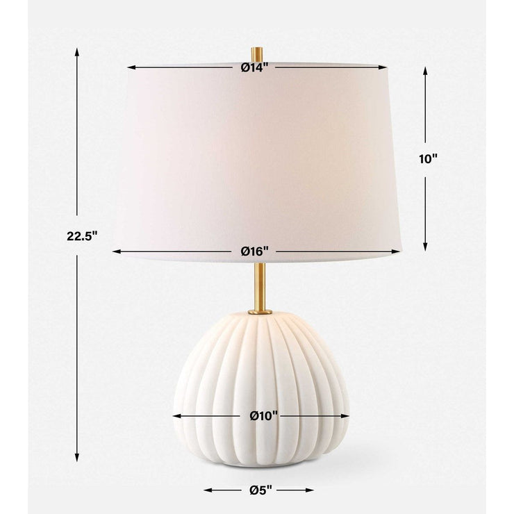 Uttermost Lynna Ivory Stone Table Lamp With White Linen Shade
