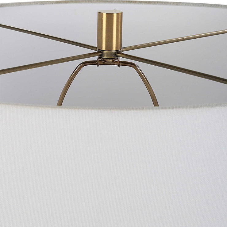Uttermost Malaga Aged Bronze Ceramic Table Lamp With White Linen Shade