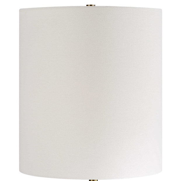 Uttermost Abyss Midnight Blue Ceramic Table Lamp With White Linen Drum Shade