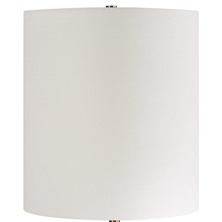 Uttermost Abyss Midnight Blue Ceramic Table Lamp With White Linen Drum Shade
