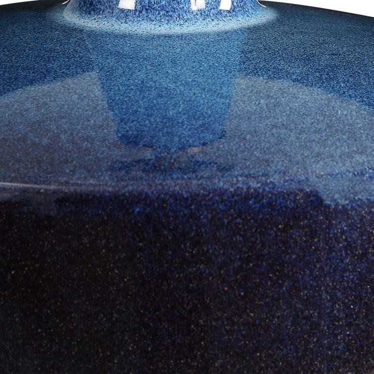 Uttermost Abyss Midnight Blue Ceramic Table Lamp With White Linen Drum Shade