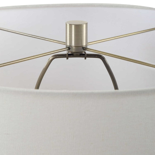 Uttermost Laurel Cream and Sage Glazed Ceramic Table Lamp With Linen Shade
