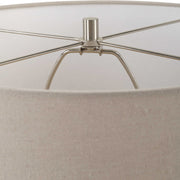 Uttermost Danala Distressed Stone Ivory Textured Ceramic Table Lamp With Light Beige Linen Shade