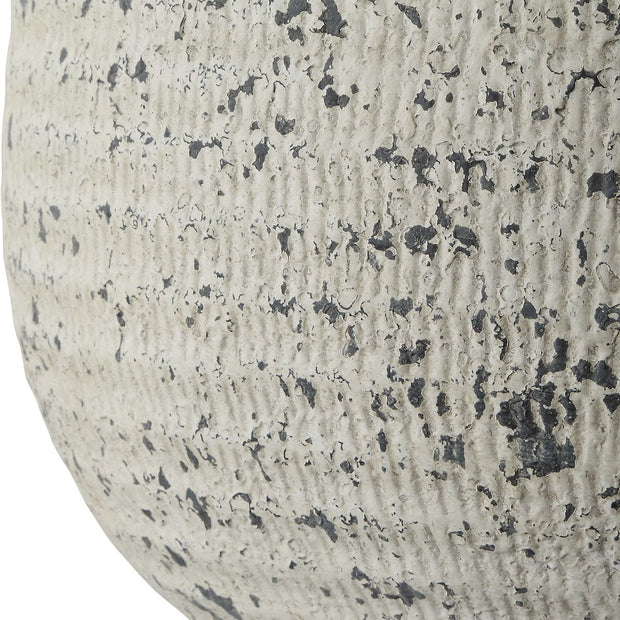Uttermost Danala Distressed Stone Ivory Textured Ceramic Table Lamp With Light Beige Linen Shade