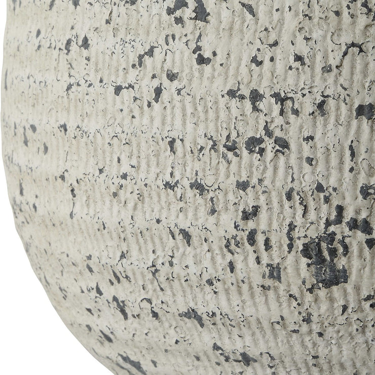 Uttermost Danala Distressed Stone Ivory Textured Ceramic Table Lamp With Light Beige Linen Shade