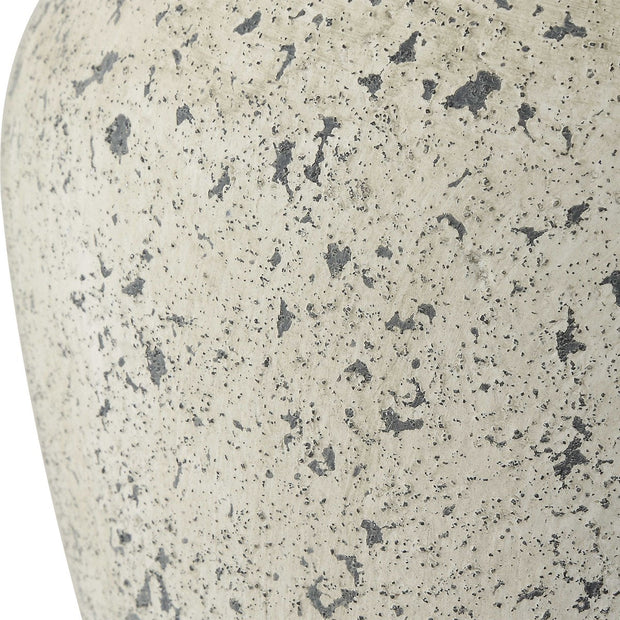 Uttermost Rupture Aged Ivory and Stone Gray Table Lamp With White Linen Shade