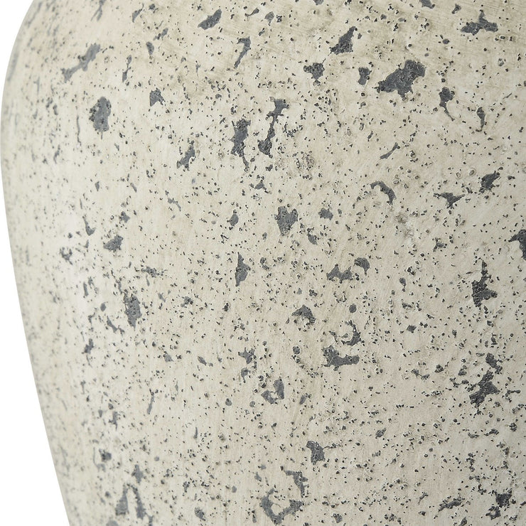 Uttermost Rupture Aged Ivory and Stone Gray Table Lamp With White Linen Shade
