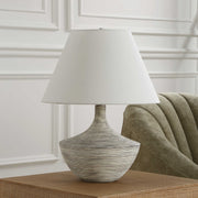 Uttermost Carafe Charcoal and Ivory Ceramic Table Lamp With Linen Shade