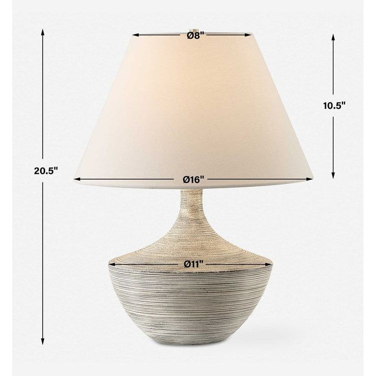 Uttermost Carafe Charcoal and Ivory Ceramic Table Lamp With Linen Shade