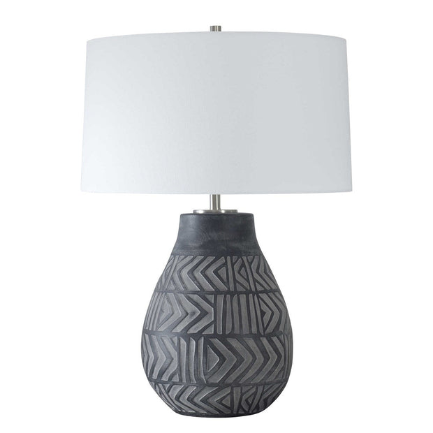 Uttermost Natchez Charcoal Ceramic Table Lamp With White Linen Shade