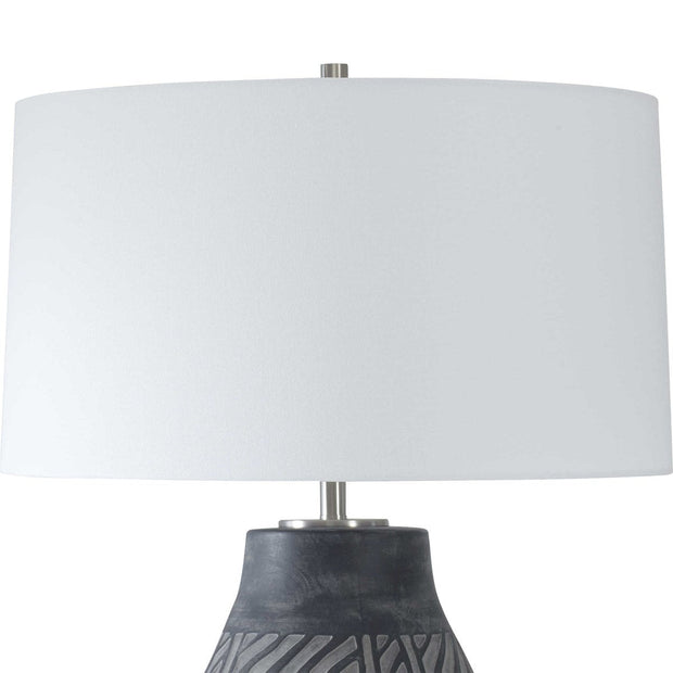 Uttermost Natchez Charcoal Ceramic Table Lamp With White Linen Shade