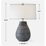 Uttermost Natchez Charcoal Ceramic Table Lamp With White Linen Shade