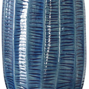 Uttermost Bixby Blue Glazed Textured Ceramic Table Lamp With White Linen Shade