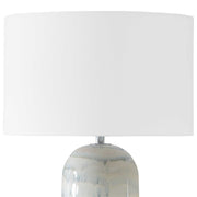 Uttermost Arden White and Smoky Blue Glazed Ceramic Table Lamp With Linen Shade