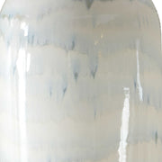 Uttermost Arden White and Smoky Blue Glazed Ceramic Table Lamp With Linen Shade