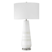 Uttermost Santino Crackled Ivory Ceramic Table Lamp With White Linen Shade