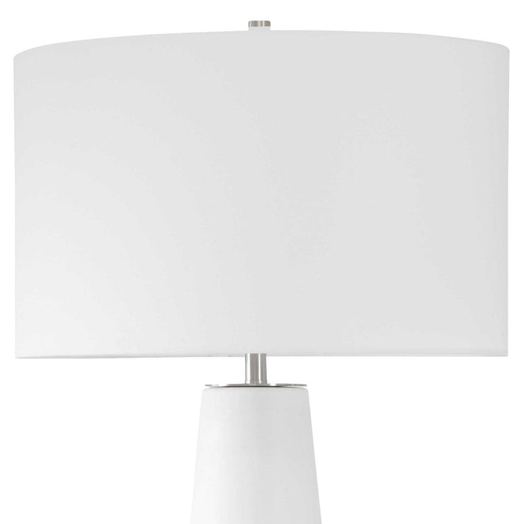 Uttermost Santino Crackled Ivory Ceramic Table Lamp With White Linen Shade