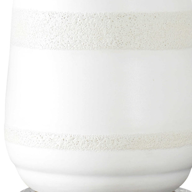 Uttermost Santino Crackled Ivory Ceramic Table Lamp With White Linen Shade