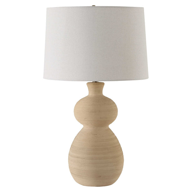 Uttermost Pueblo Ceramic Table Lamp With Light Beige Linen Shade