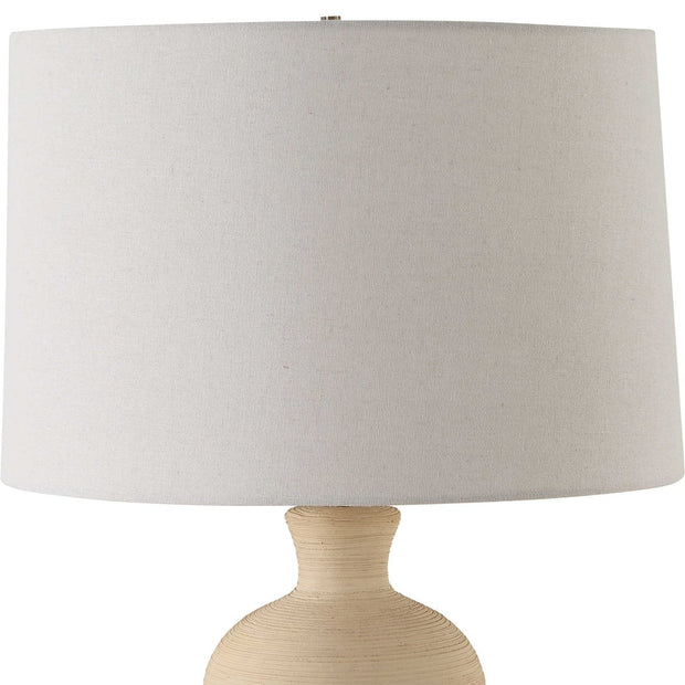 Uttermost Pueblo Ceramic Table Lamp With Light Beige Linen Shade