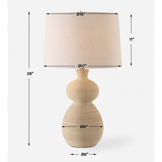 Uttermost Pueblo Ceramic Table Lamp With Light Beige Linen Shade