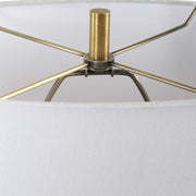 Uttermost Kure Matte Black Iron Table Lamp With White Linen Shade