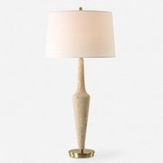 Uttermost Juliet Travertine Table Lamp With White Linen Shade