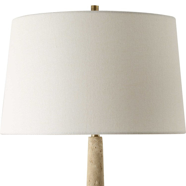 Uttermost Juliet Travertine Table Lamp With White Linen Shade