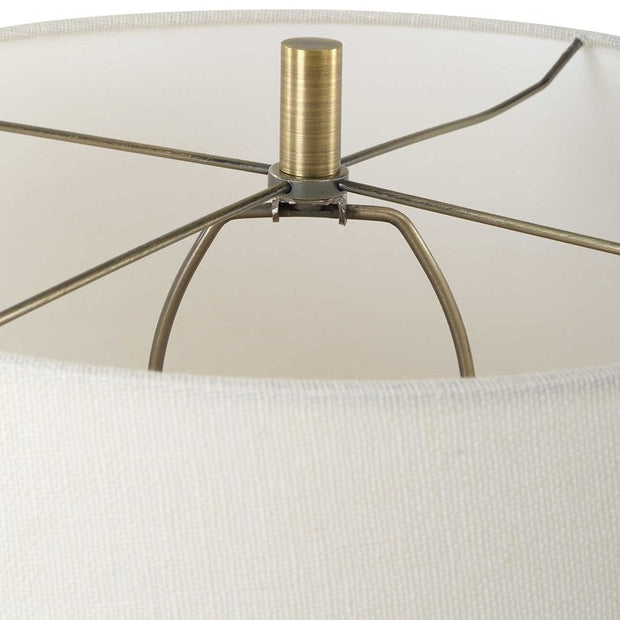Uttermost Juliet Travertine Table Lamp With White Linen Shade