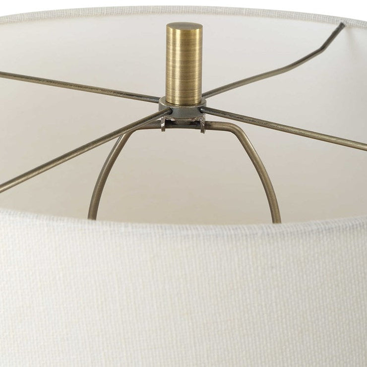 Uttermost Juliet Travertine Table Lamp With White Linen Shade