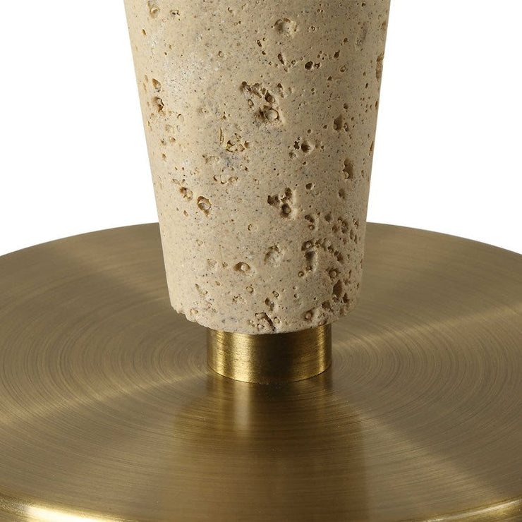 Uttermost Juliet Travertine Table Lamp With White Linen Shade