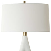 Uttermost Promenade White Stone Table Lamp With Linen Shade