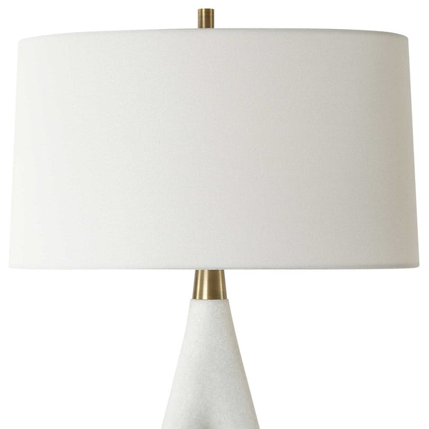 Uttermost Promenade White Stone Table Lamp With Linen Shade