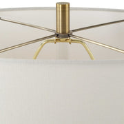 Uttermost Promenade White Stone Table Lamp With Linen Shade