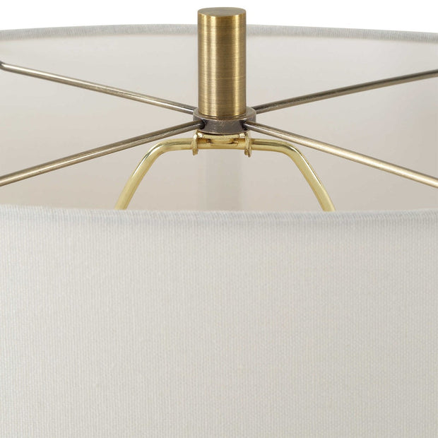 Uttermost Promenade White Stone Table Lamp With Linen Shade