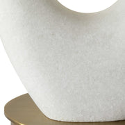 Uttermost Promenade White Stone Table Lamp With Linen Shade