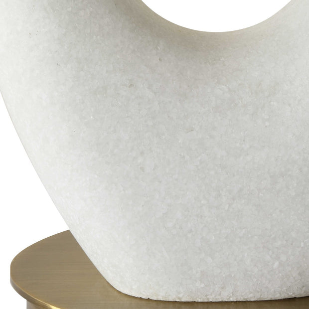 Uttermost Promenade White Stone Table Lamp With Linen Shade