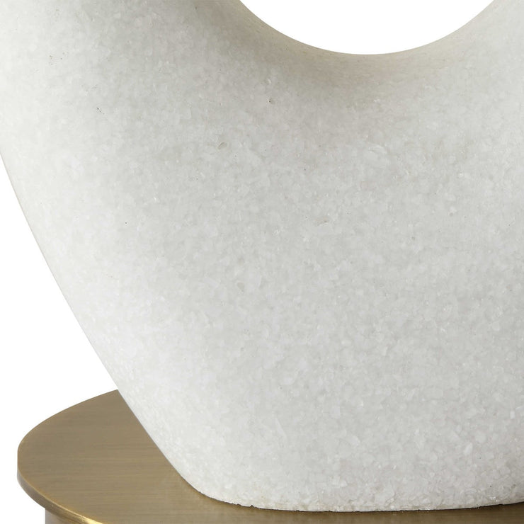 Uttermost Promenade White Stone Table Lamp With Linen Shade