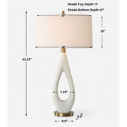 Uttermost Promenade White Stone Table Lamp With Linen Shade
