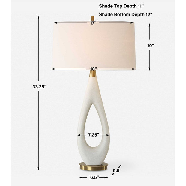 Uttermost Promenade White Stone Table Lamp With Linen Shade