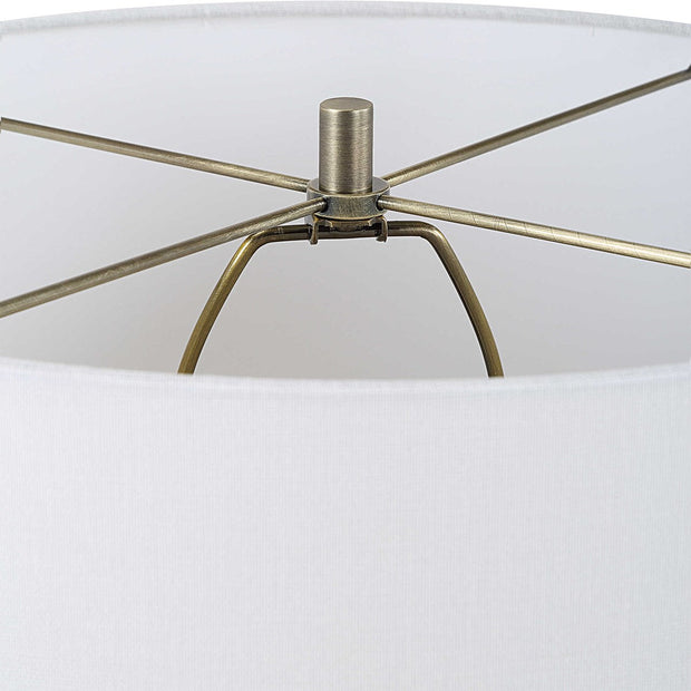 Uttermost Pavlova Gloss White Glazed Porcelain Table Lamp With Linen Shade