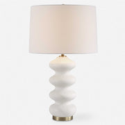 Uttermost Liora White Glazed Porcelain Table Lamp With Linen Shade