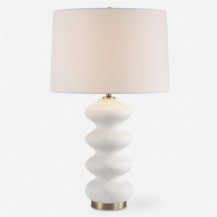 Uttermost Liora White Glazed Porcelain Table Lamp With Linen Shade