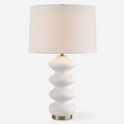 Uttermost Liora White Glazed Porcelain Table Lamp With Linen Shade