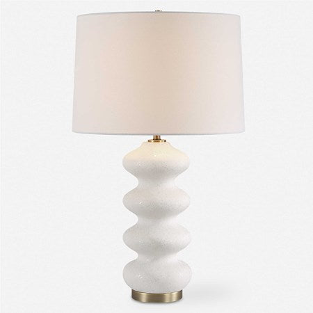 Uttermost Liora White Glazed Porcelain Table Lamp With Linen Shade