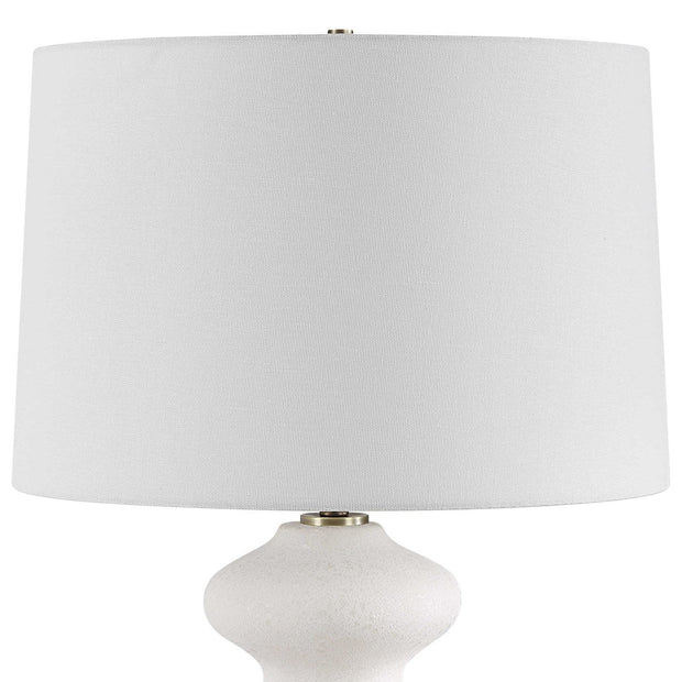 Uttermost Liora White Glazed Porcelain Table Lamp With Linen Shade