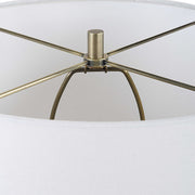 Uttermost Liora White Glazed Porcelain Table Lamp With Linen Shade