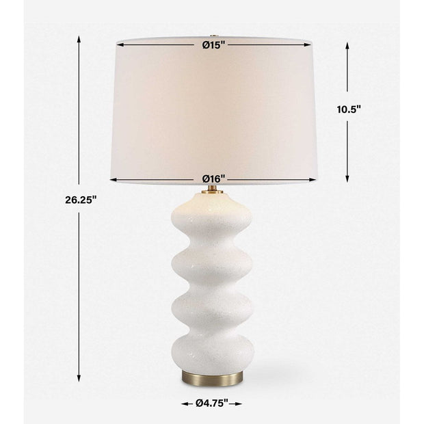 Uttermost Liora White Glazed Porcelain Table Lamp With Linen Shade