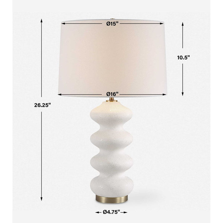 Uttermost Liora White Glazed Porcelain Table Lamp With Linen Shade