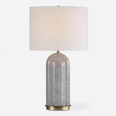 Uttermost Dapple Ceramic Table Lamp With White Linen Shade